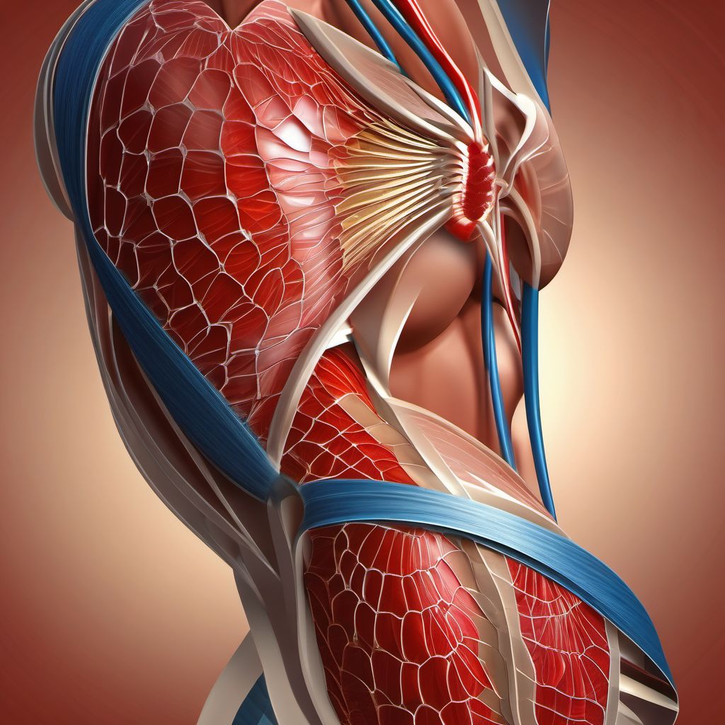 Laceration without foreign body of unspecified shoulder digital illustration