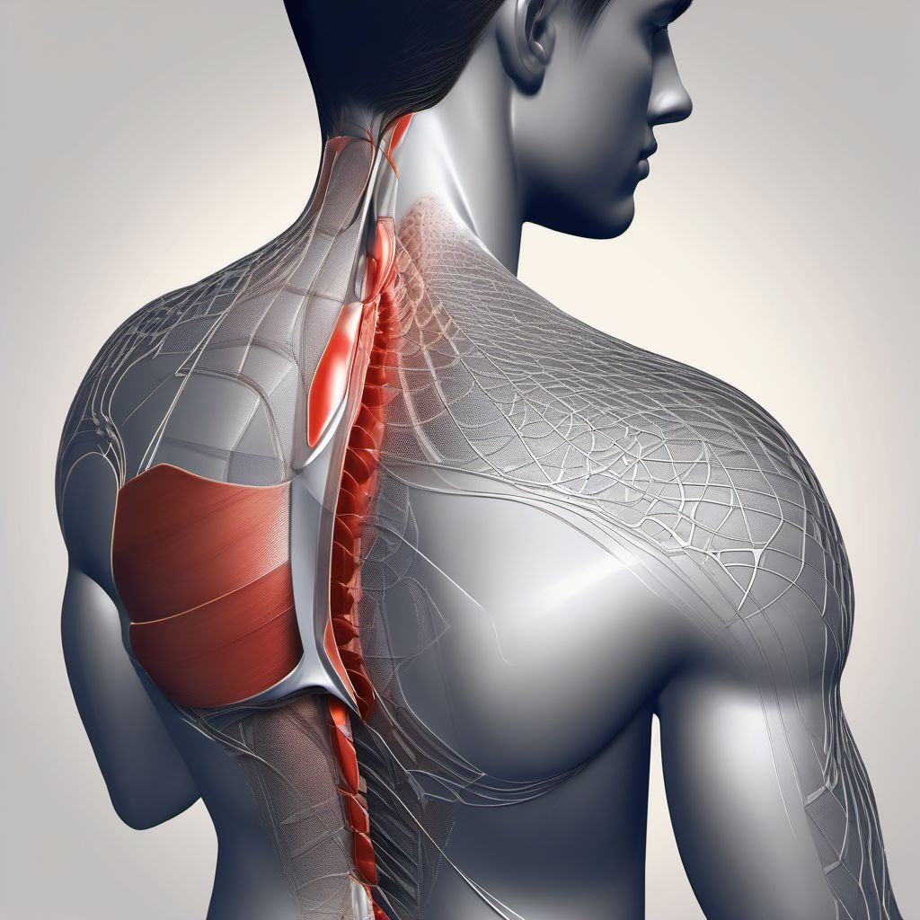 Laceration with foreign body of shoulder digital illustration