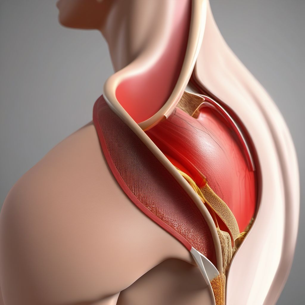 Puncture wound without foreign body of unspecified shoulder digital illustration