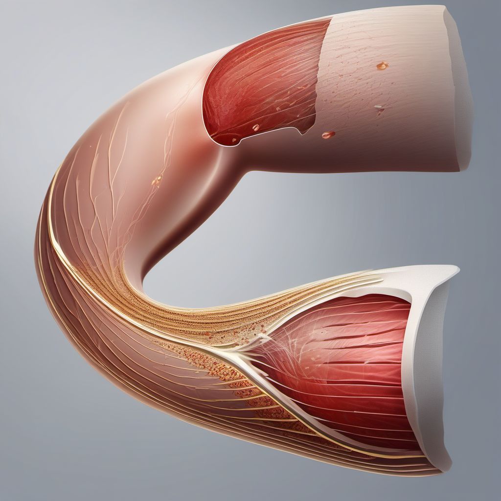 Puncture wound with foreign body of upper arm digital illustration