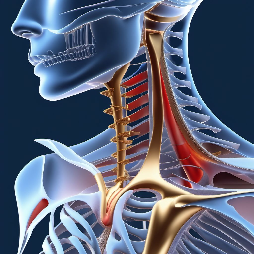 Displaced fracture of shaft of unspecified clavicle digital illustration