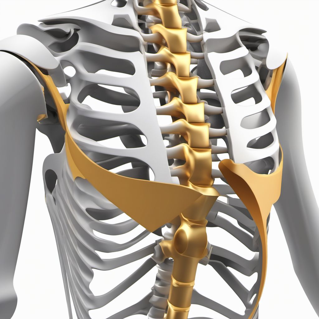 Nondisplaced fracture of shaft of right clavicle digital illustration