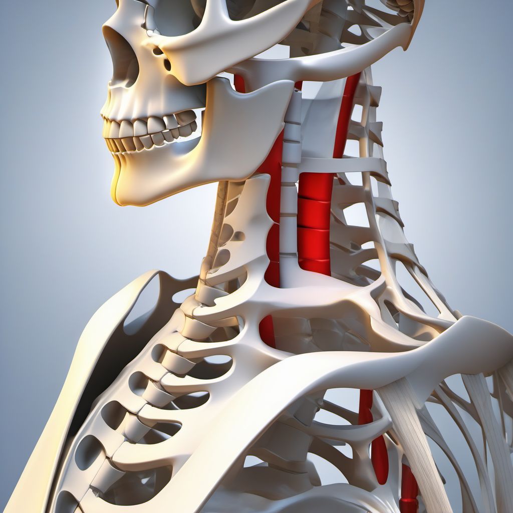 Nondisplaced fracture of shaft of left clavicle digital illustration