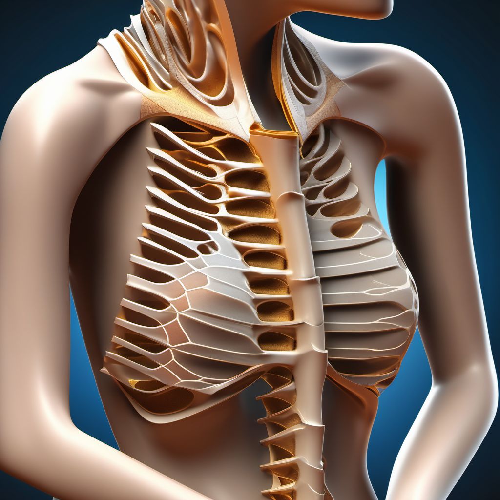 Nondisplaced fracture of shaft of unspecified clavicle digital illustration