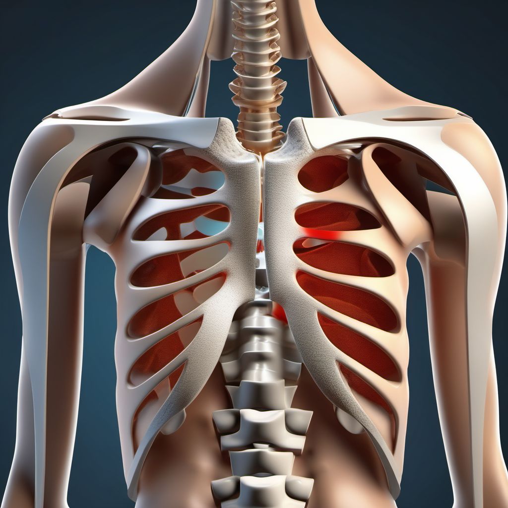 Fracture of lateral end of clavicle digital illustration