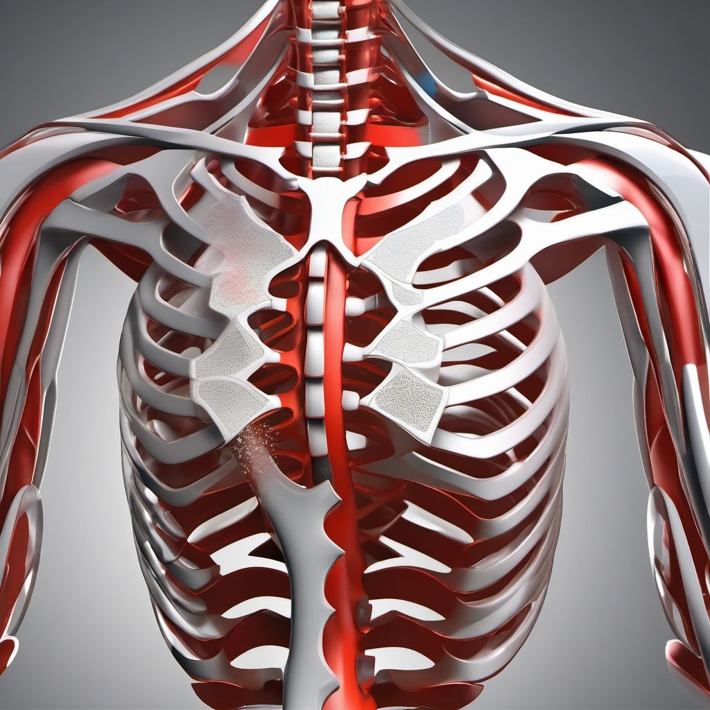 Nondisplaced fracture of lateral end of unspecified clavicle digital illustration