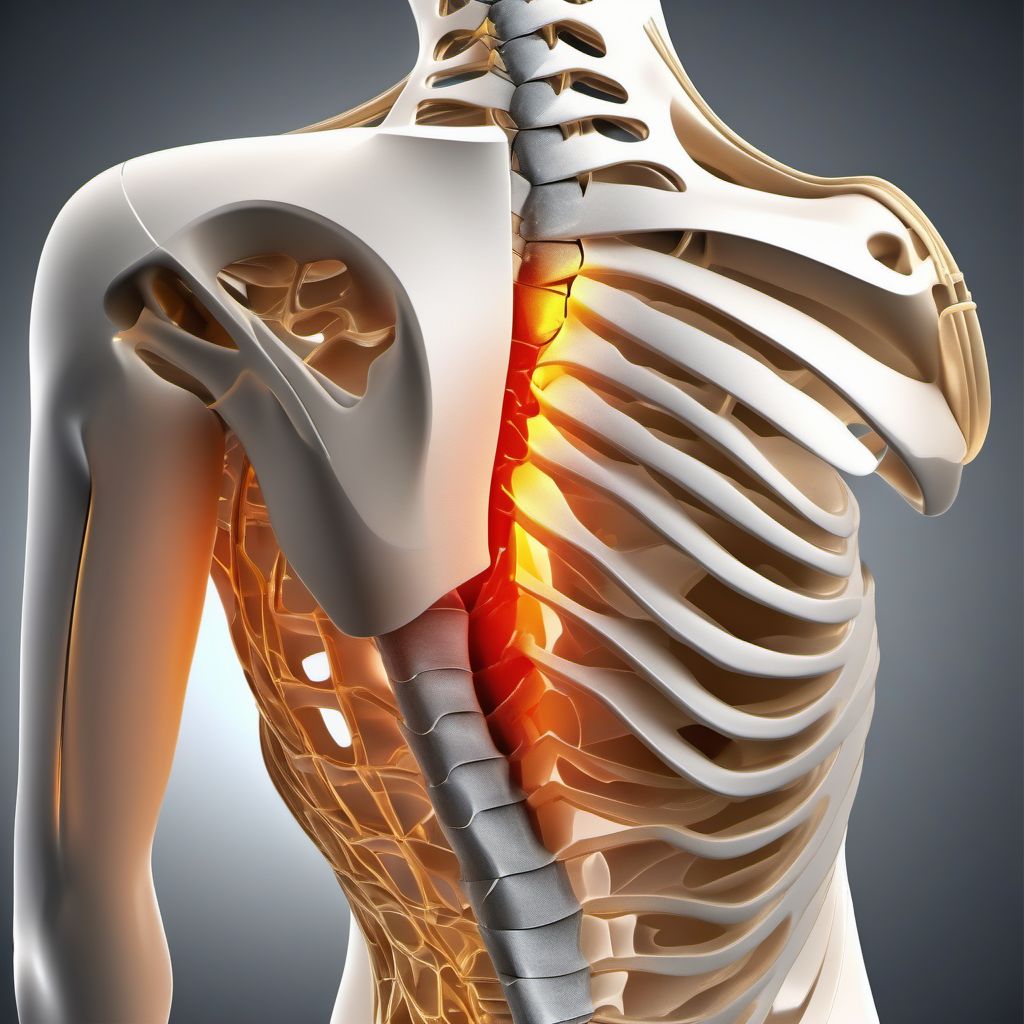 Fracture of body of scapula digital illustration