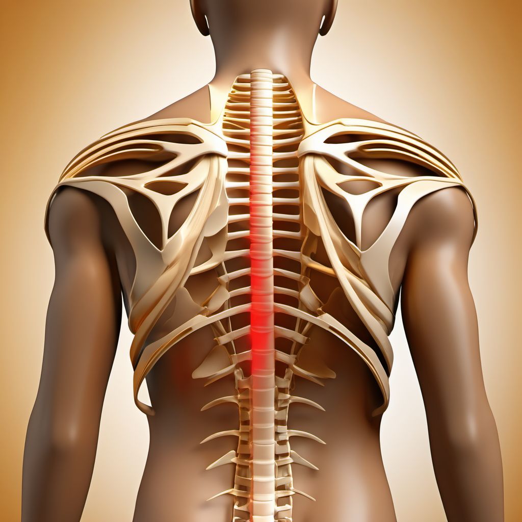 Displaced fracture of body of scapula, unspecified shoulder digital illustration