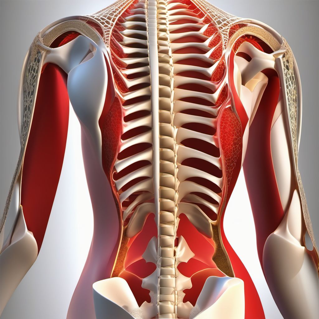 Nondisplaced fracture of body of scapula, unspecified shoulder digital illustration