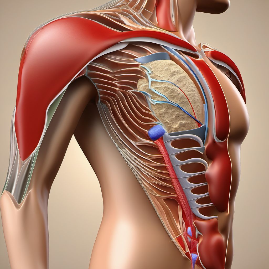 Displaced fracture of acromial process, unspecified shoulder digital illustration