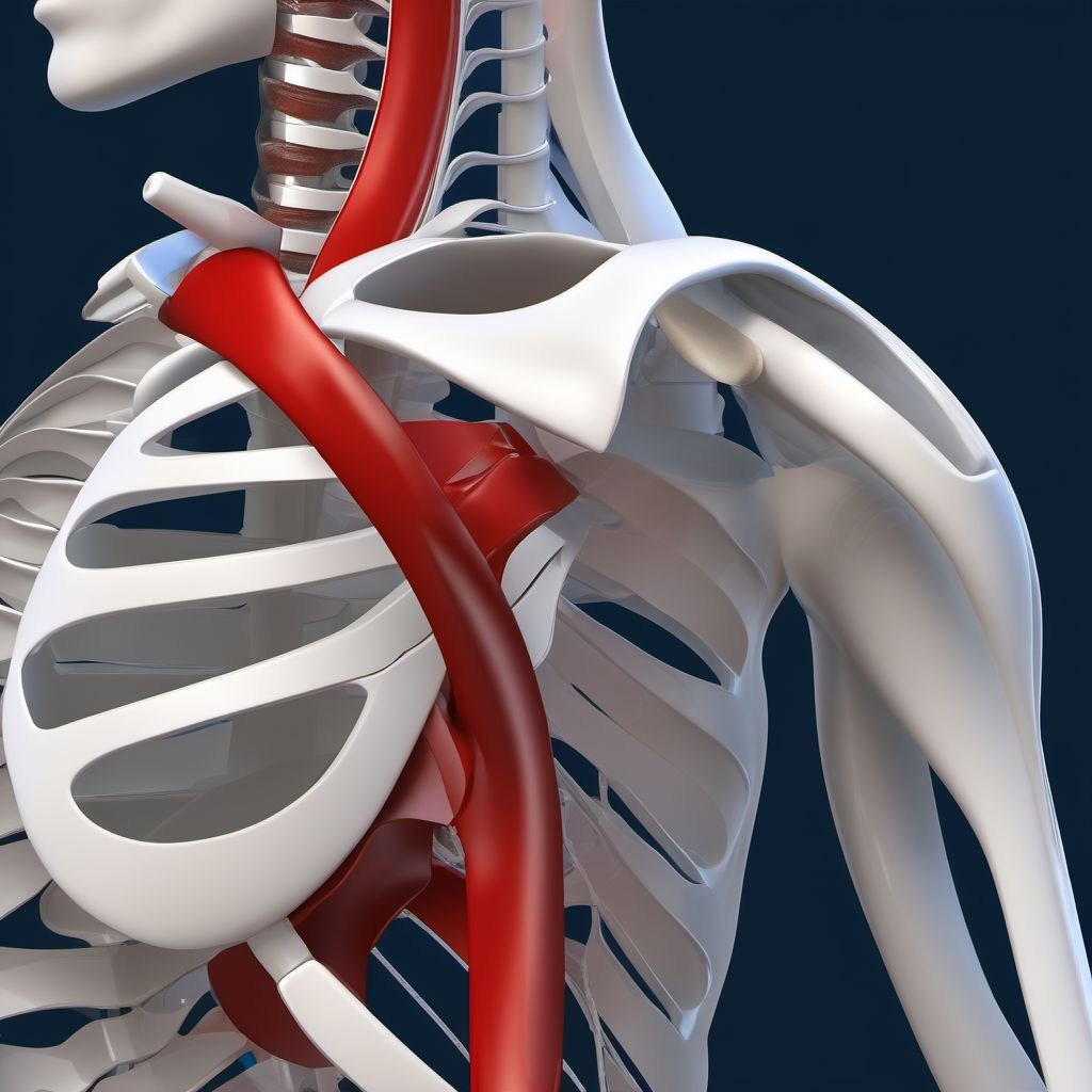 Nondisplaced fracture of acromial process, unspecified shoulder digital illustration