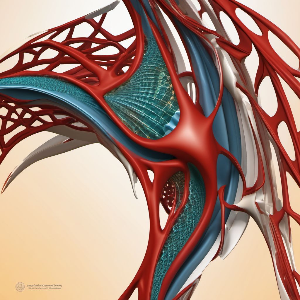 Nondisplaced fracture of coracoid process, left shoulder digital illustration