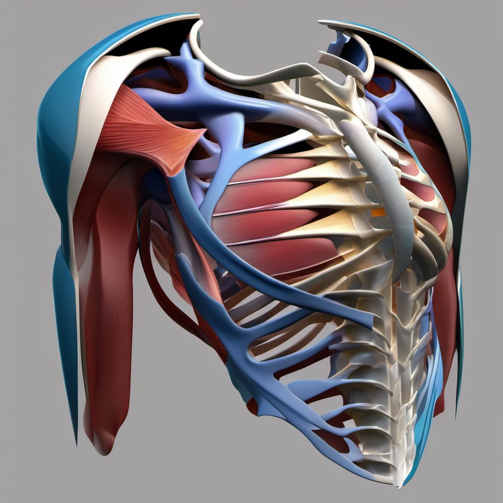 Nondisplaced fracture of coracoid process, unspecified shoulder digital illustration