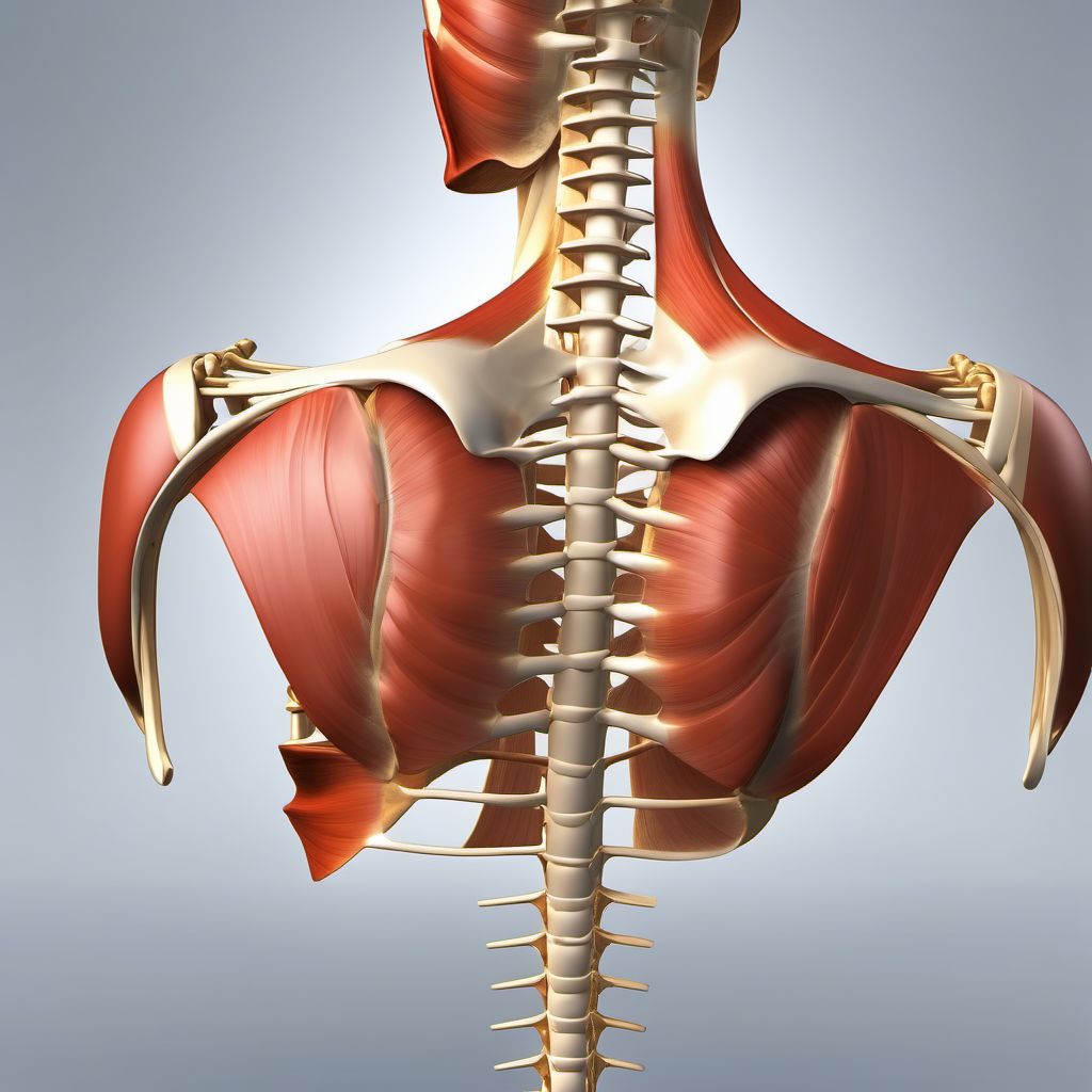 Displaced fracture of glenoid cavity of scapula, unspecified shoulder digital illustration