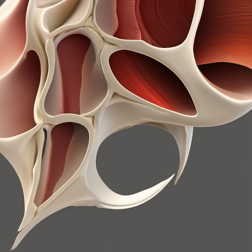 Nondisplaced fracture of glenoid cavity of scapula, left shoulder digital illustration