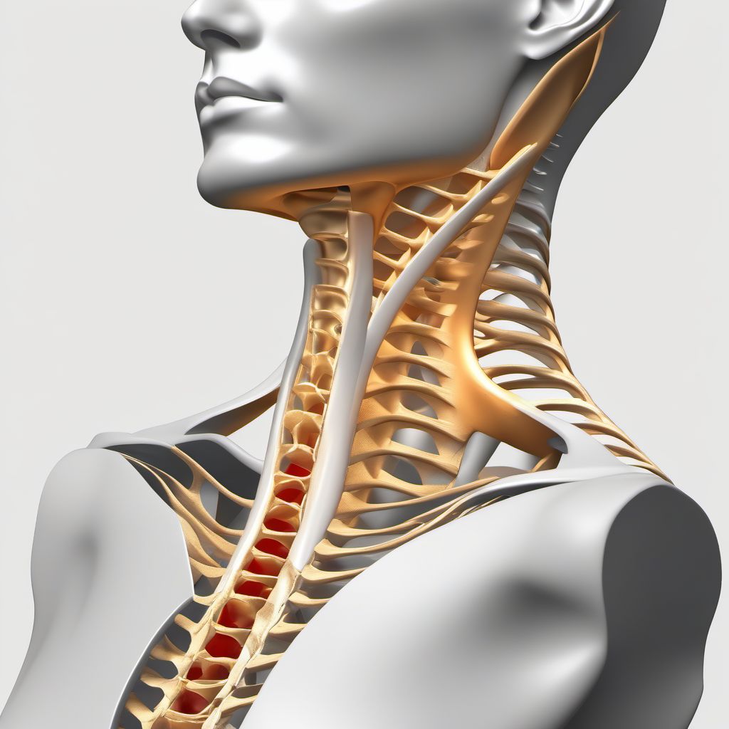 Displaced fracture of neck of scapula, unspecified shoulder digital illustration