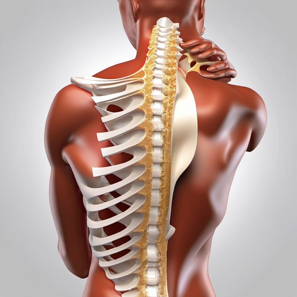 Nondisplaced fracture of neck of scapula, unspecified shoulder digital illustration