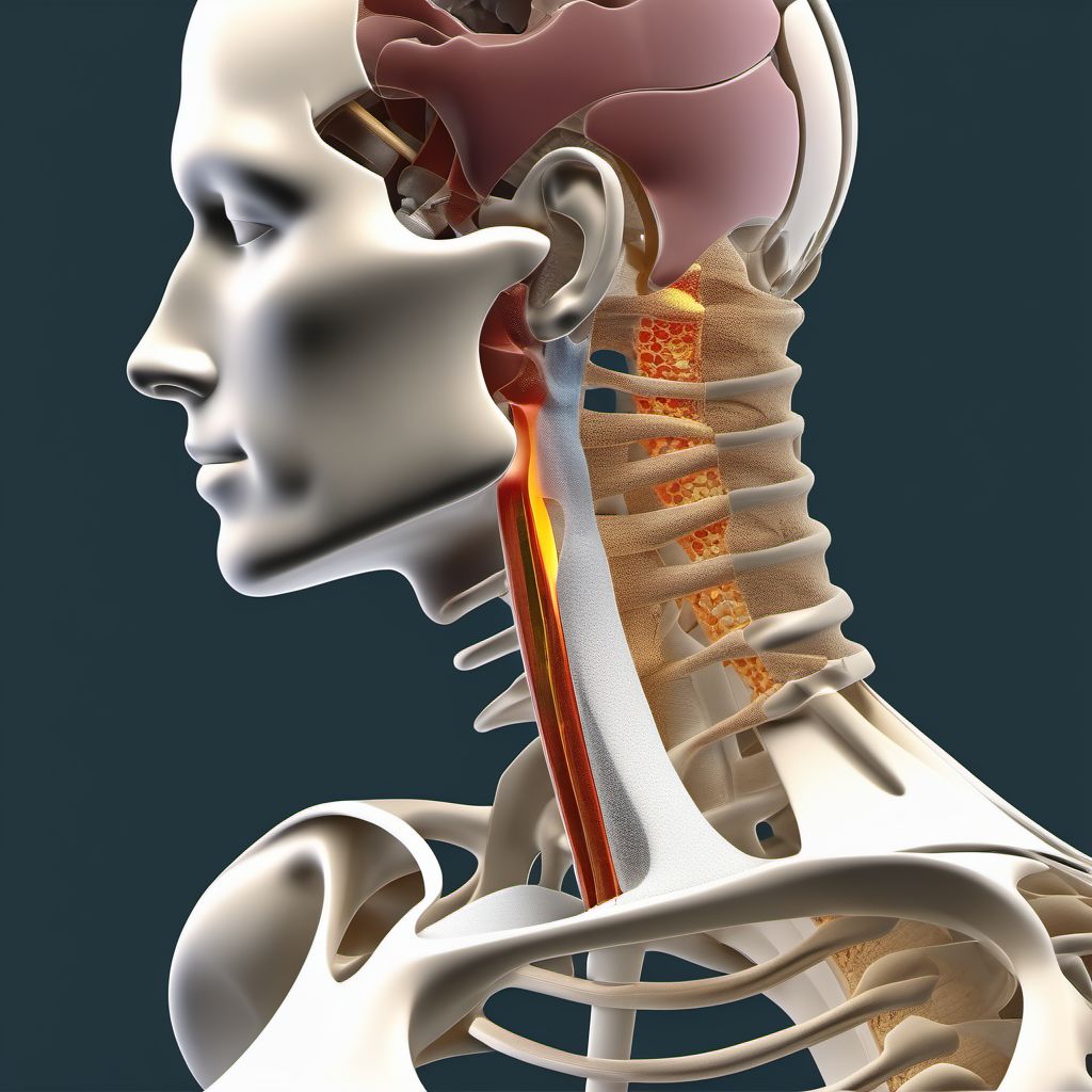 Unspecified nondisplaced fracture of surgical neck of left humerus digital illustration