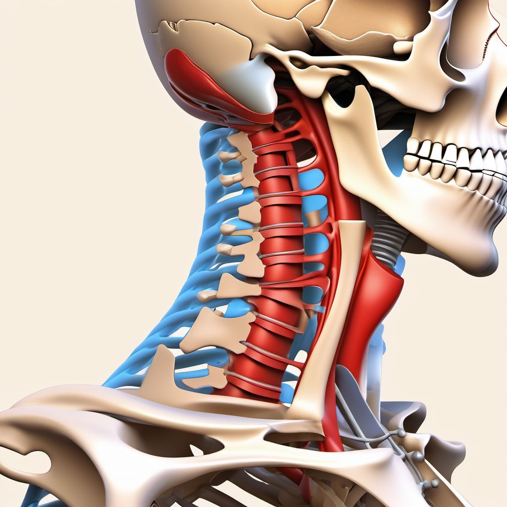 2-part displaced fracture of surgical neck of right humerus digital illustration