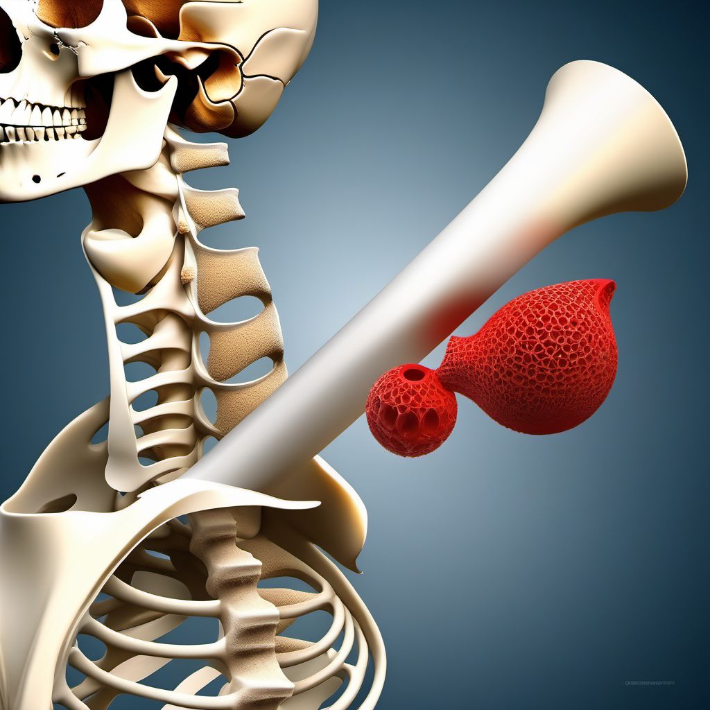 2-part displaced fracture of surgical neck of left humerus digital illustration