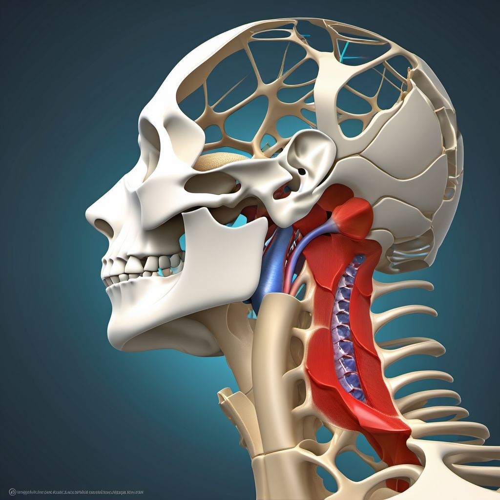 2-part nondisplaced fracture of surgical neck of left humerus digital illustration