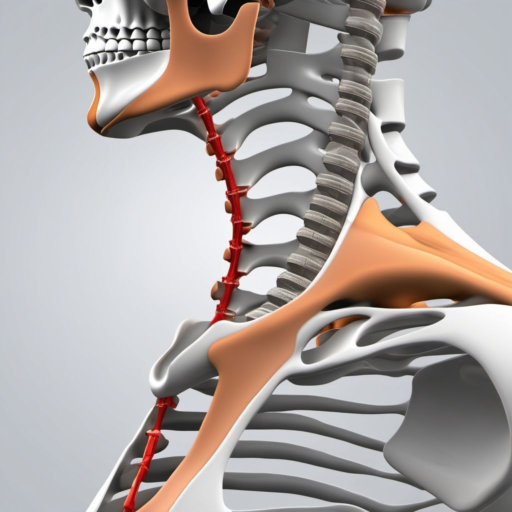 2-part nondisplaced fracture of surgical neck of unspecified humerus digital illustration