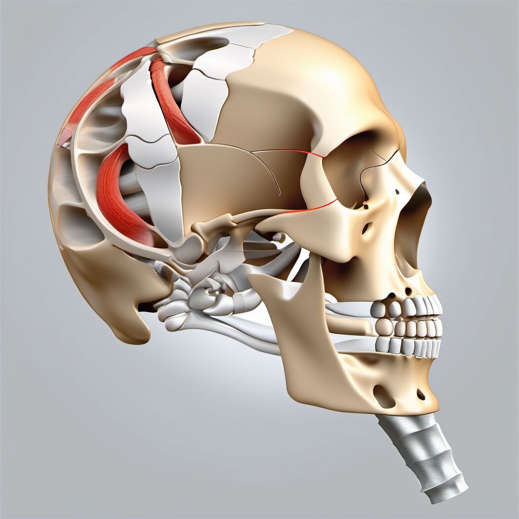 3-part fracture of surgical neck of right humerus digital illustration