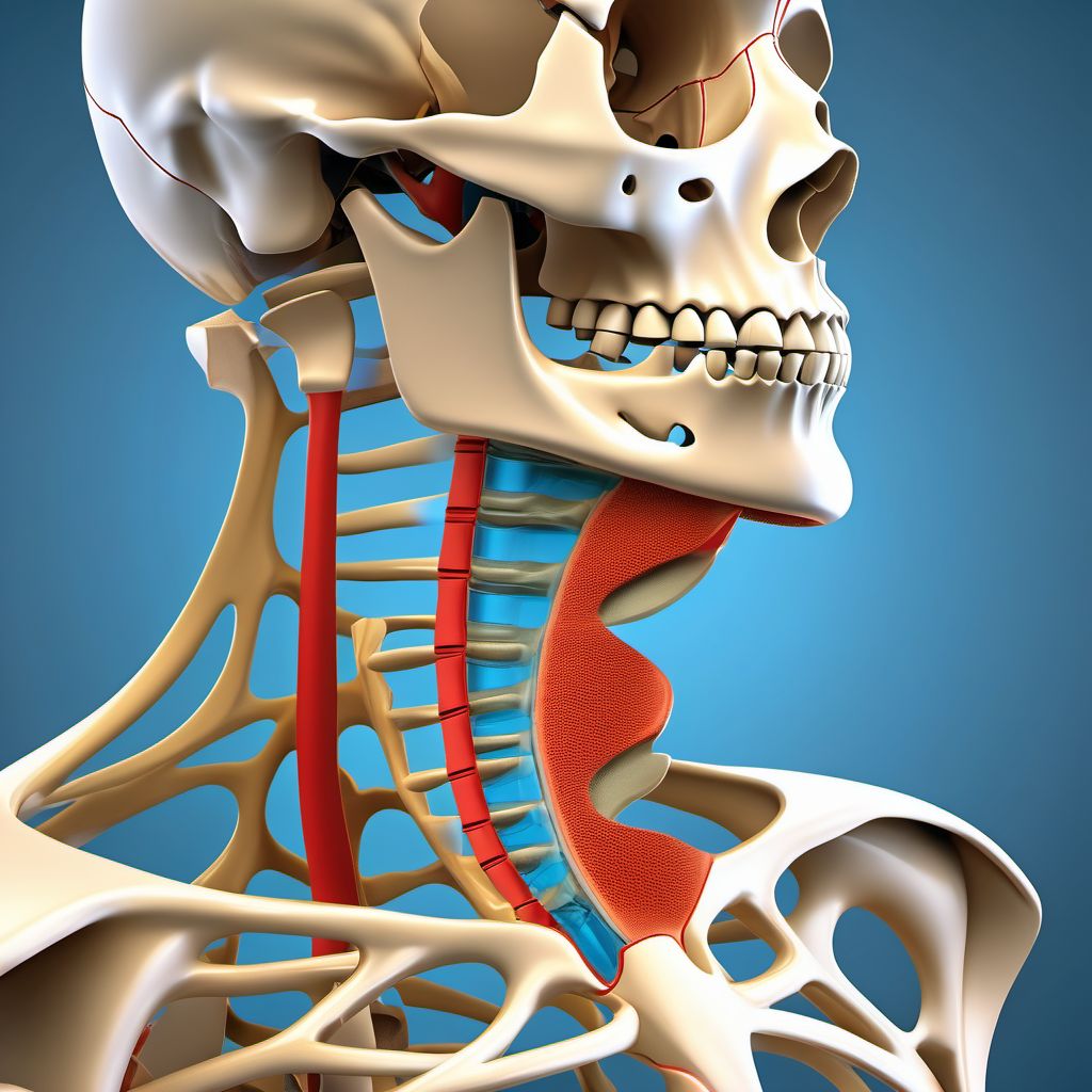 3-part fracture of surgical neck of left humerus digital illustration