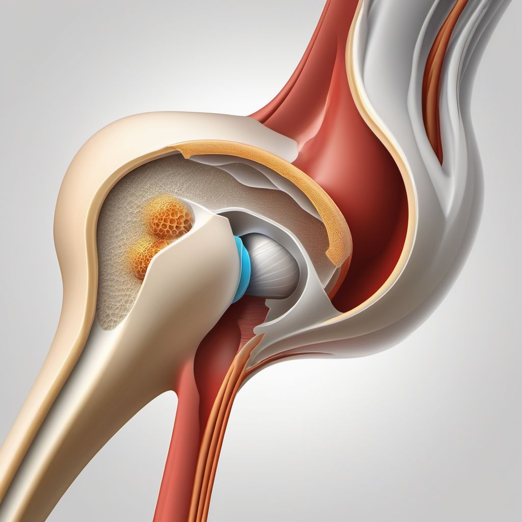 Fracture of greater tuberosity of humerus digital illustration