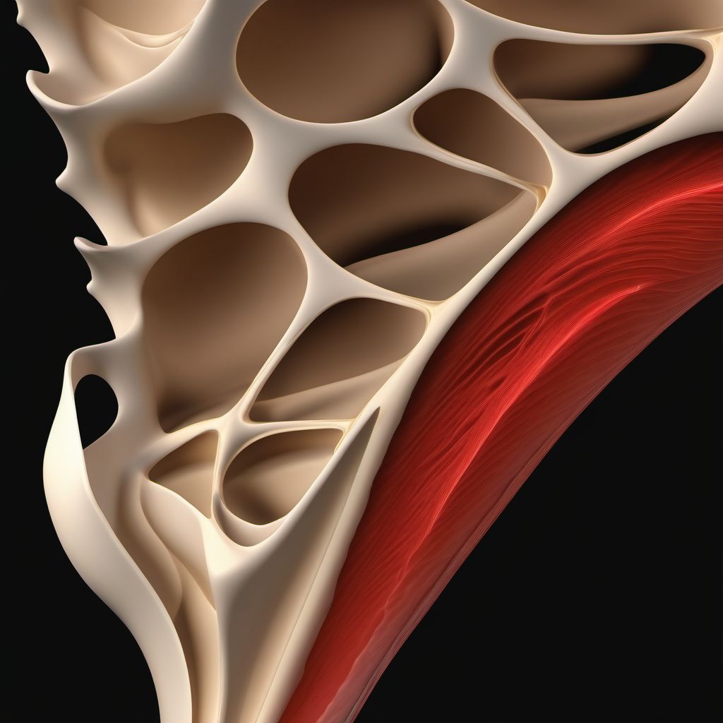 Displaced fracture of greater tuberosity of right humerus digital illustration