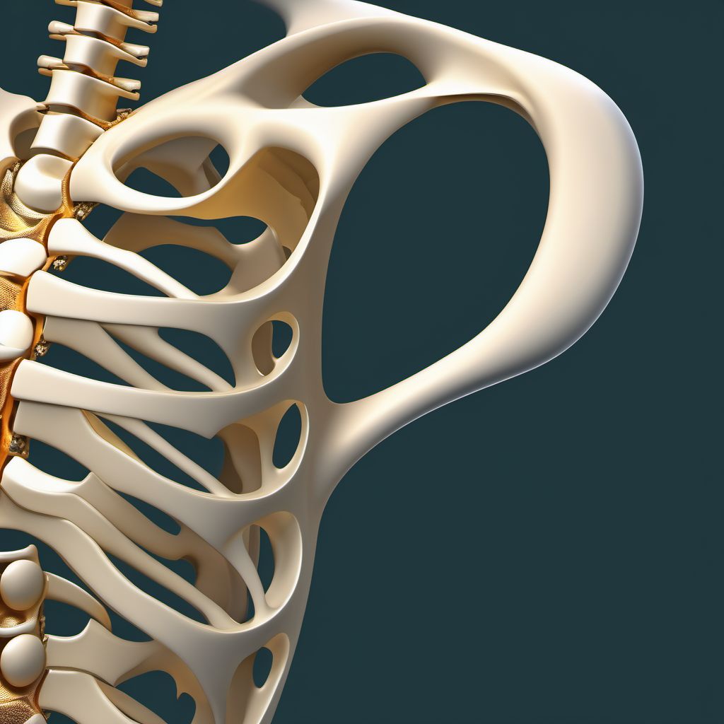 Nondisplaced fracture of greater tuberosity of right humerus digital illustration