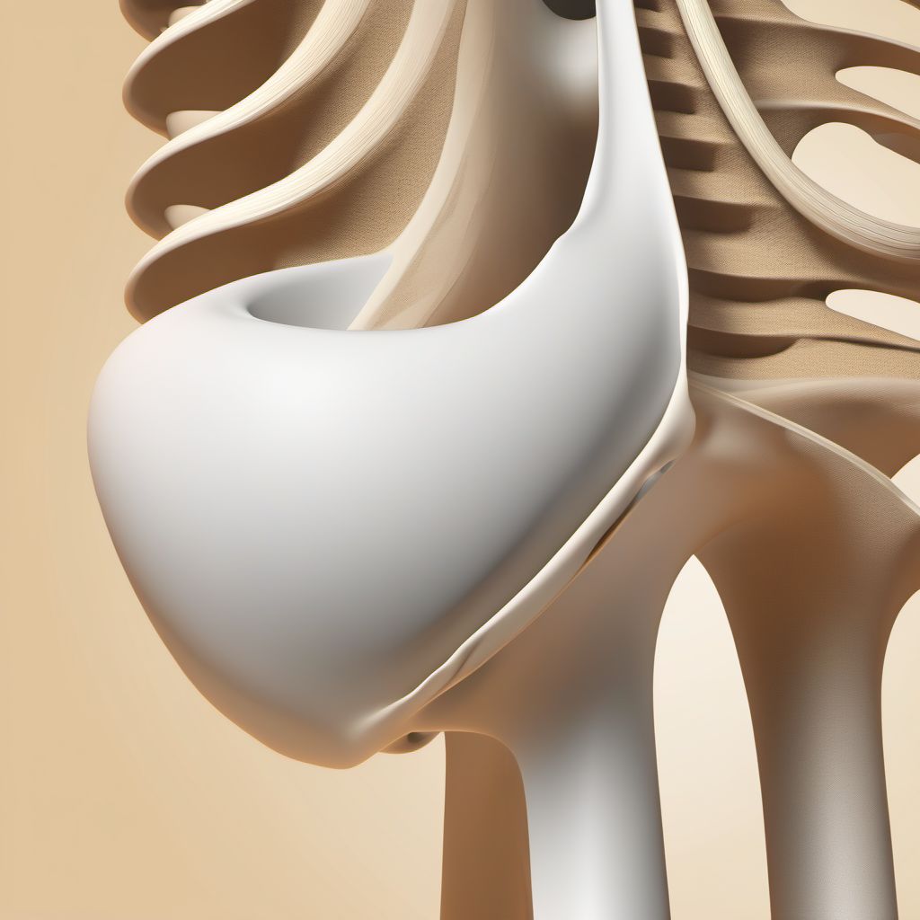 Displaced fracture of lesser tuberosity of unspecified humerus digital illustration