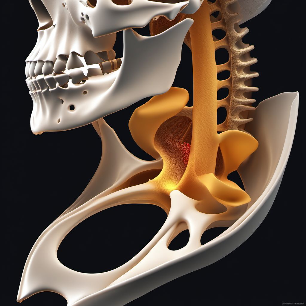 Nondisplaced fracture of lesser tuberosity of right humerus digital illustration