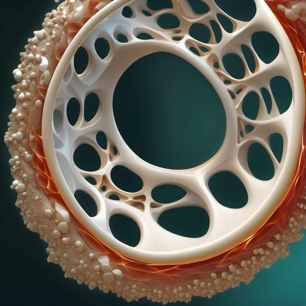 Torus fracture of upper end of left humerus digital illustration