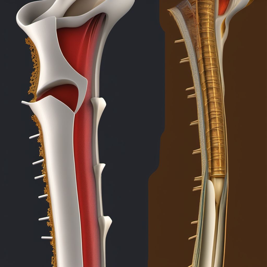 Other displaced fracture of upper end of left humerus digital illustration