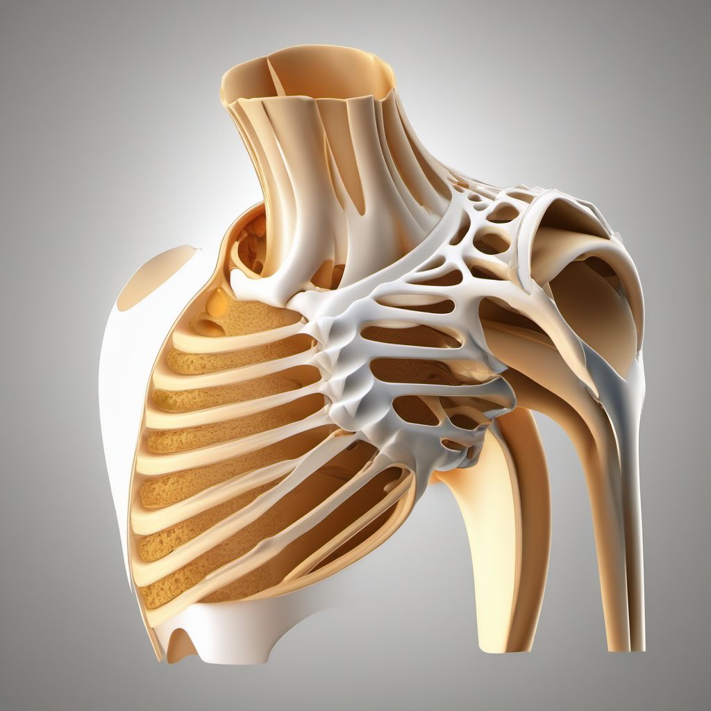 Other displaced fracture of upper end of unspecified humerus digital illustration