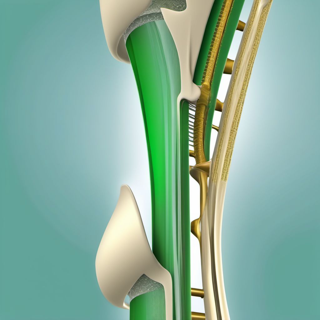 Greenstick fracture of shaft of humerus, right arm digital illustration