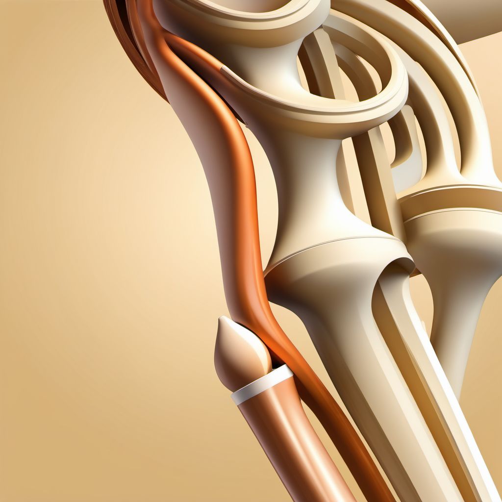 Oblique fracture of shaft of humerus digital illustration