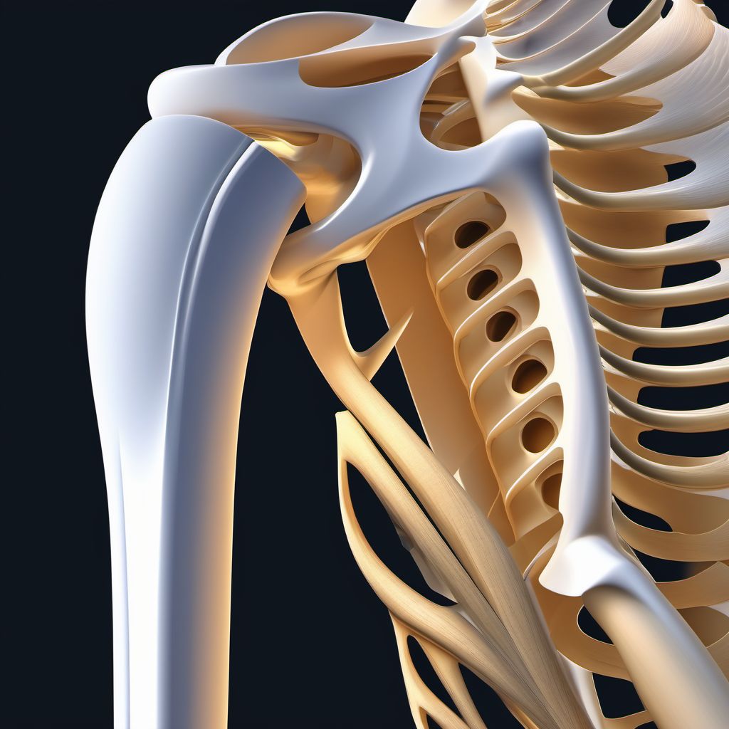 Nondisplaced oblique fracture of shaft of humerus, unspecified arm digital illustration