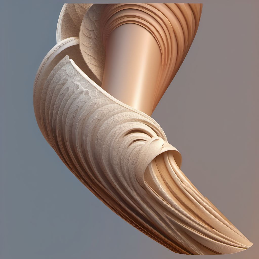 Displaced spiral fracture of shaft of humerus, left arm digital illustration