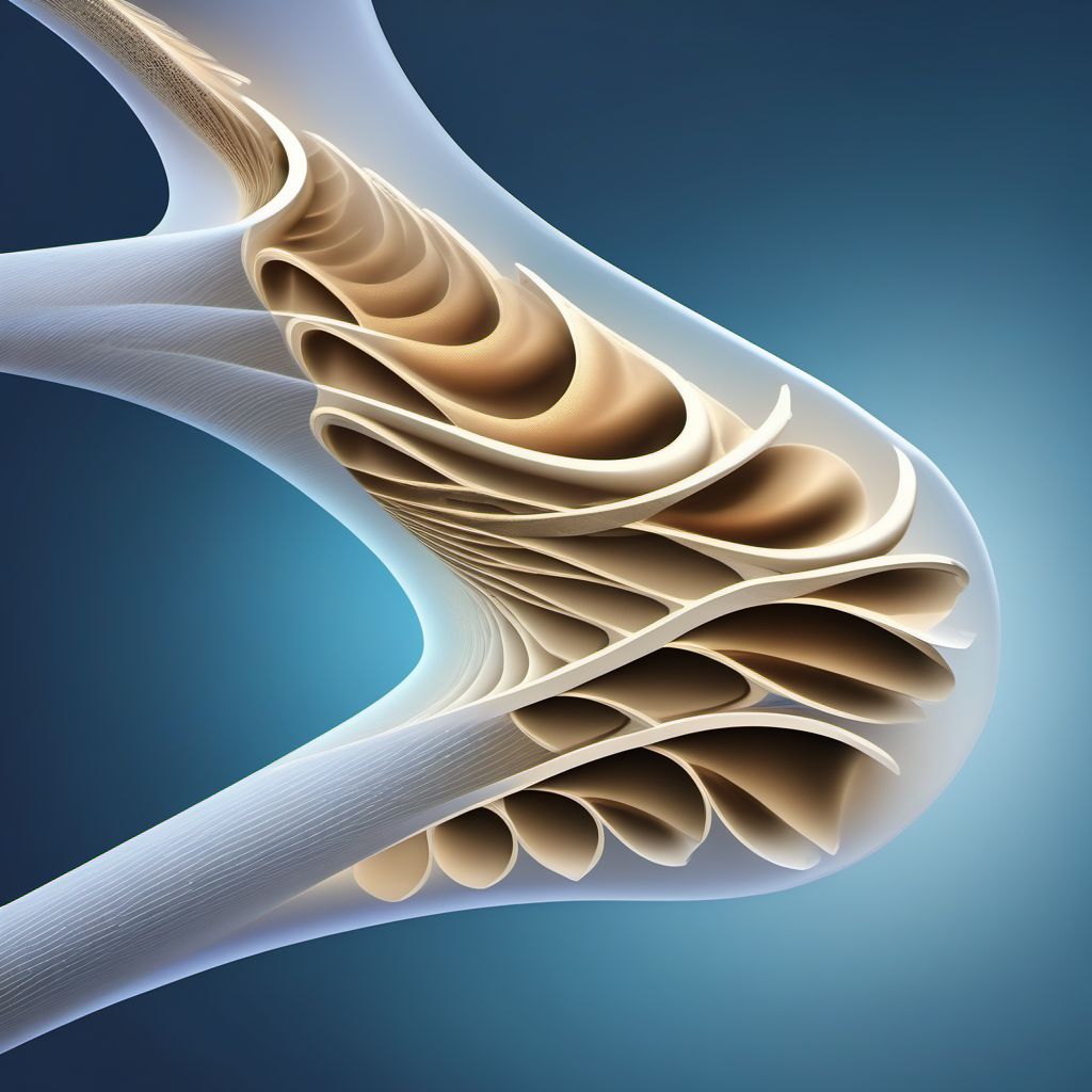 Displaced spiral fracture of shaft of humerus, unspecified arm digital illustration