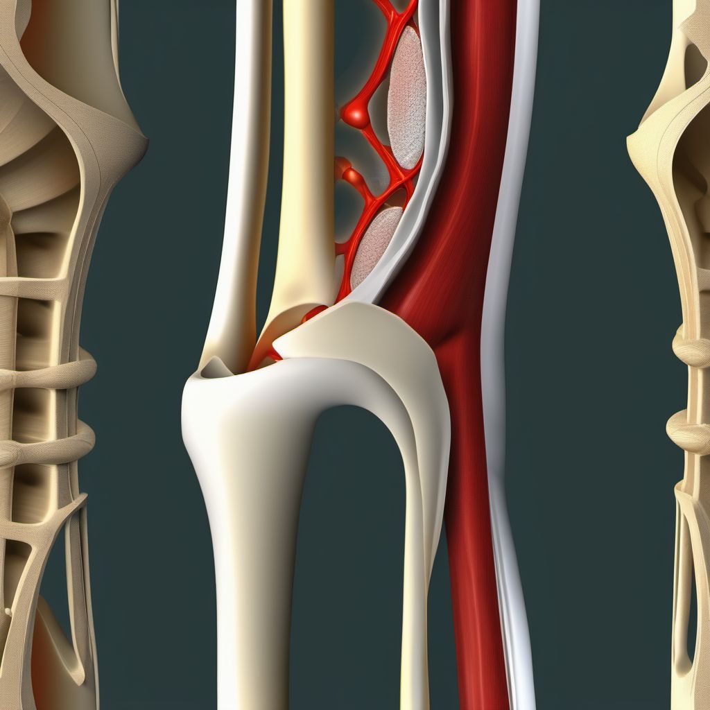 Comminuted fracture of shaft of humerus digital illustration