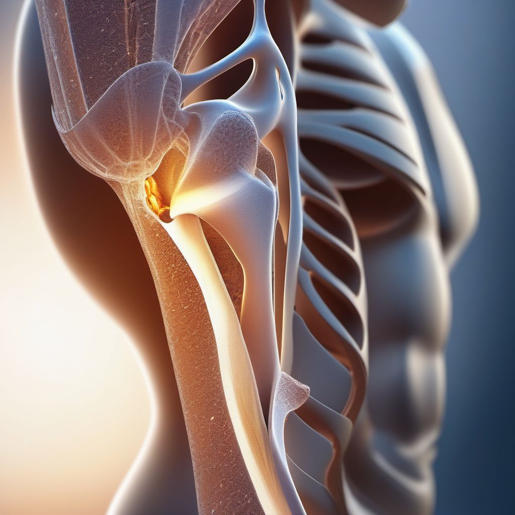 Displaced segmental fracture of shaft of humerus, unspecified arm digital illustration