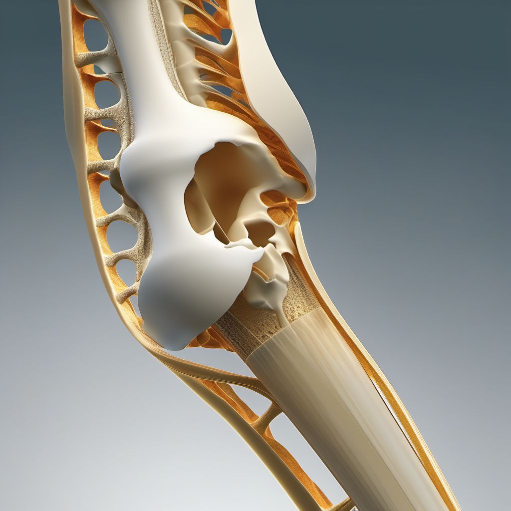 Nondisplaced segmental fracture of shaft of humerus, unspecified arm digital illustration