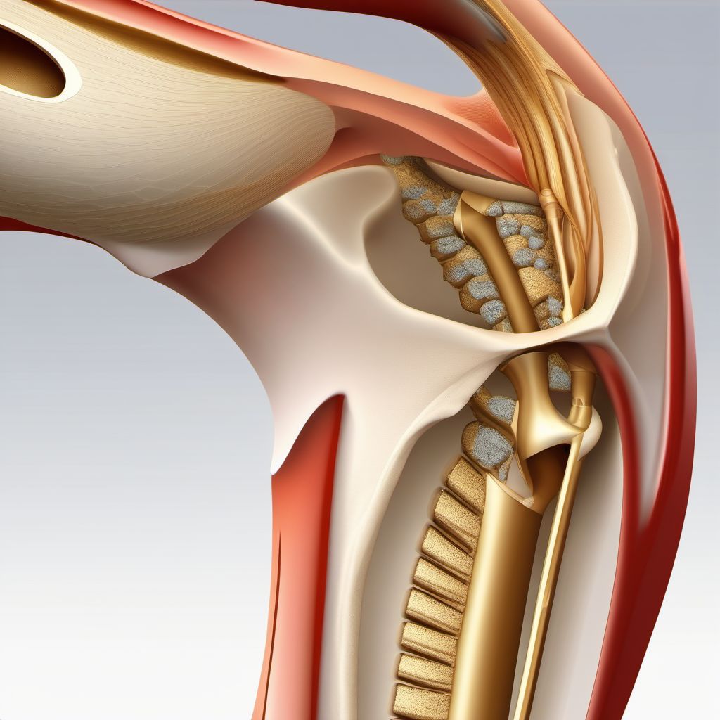 Fracture of lower end of humerus digital illustration