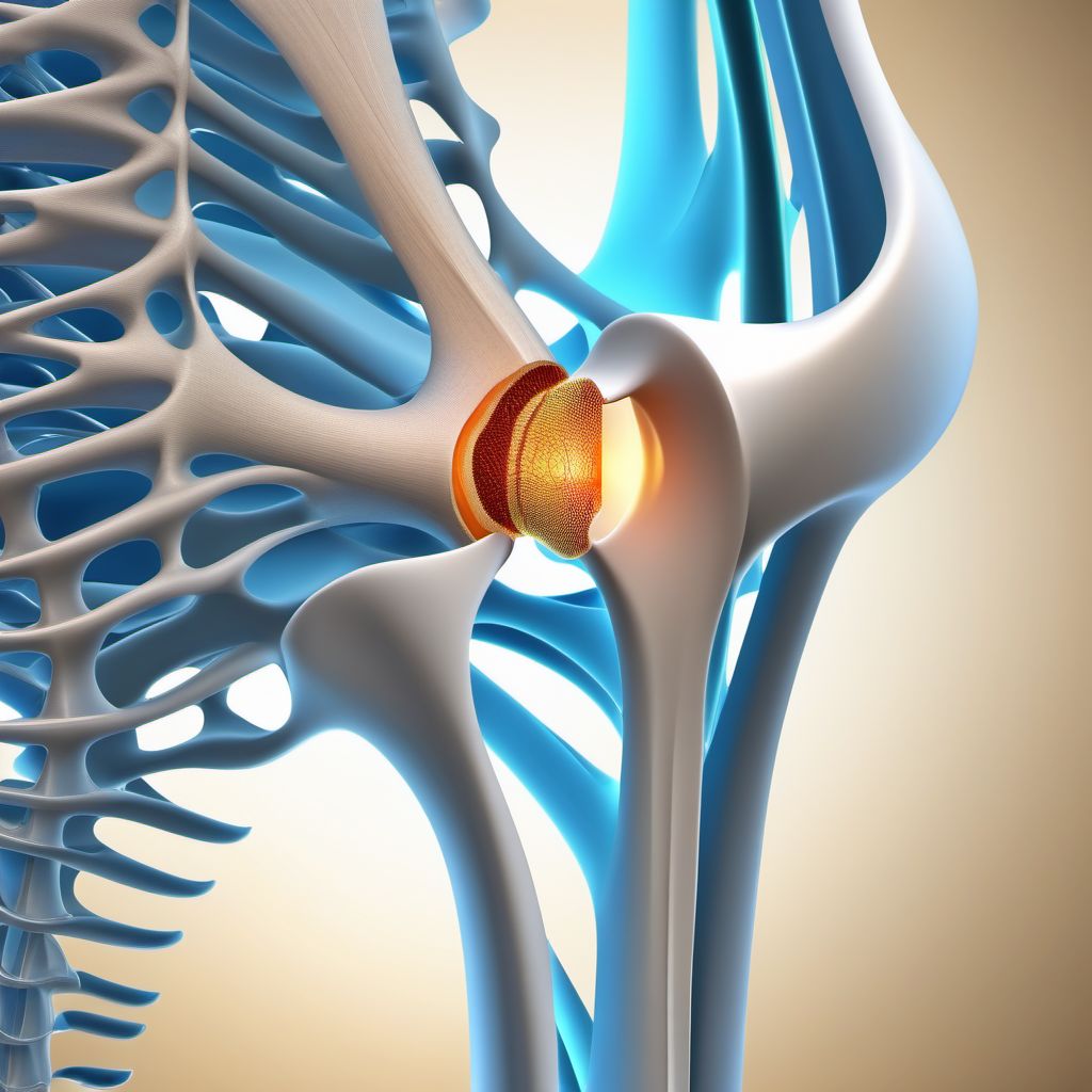 Unspecified fracture of lower end of right humerus digital illustration