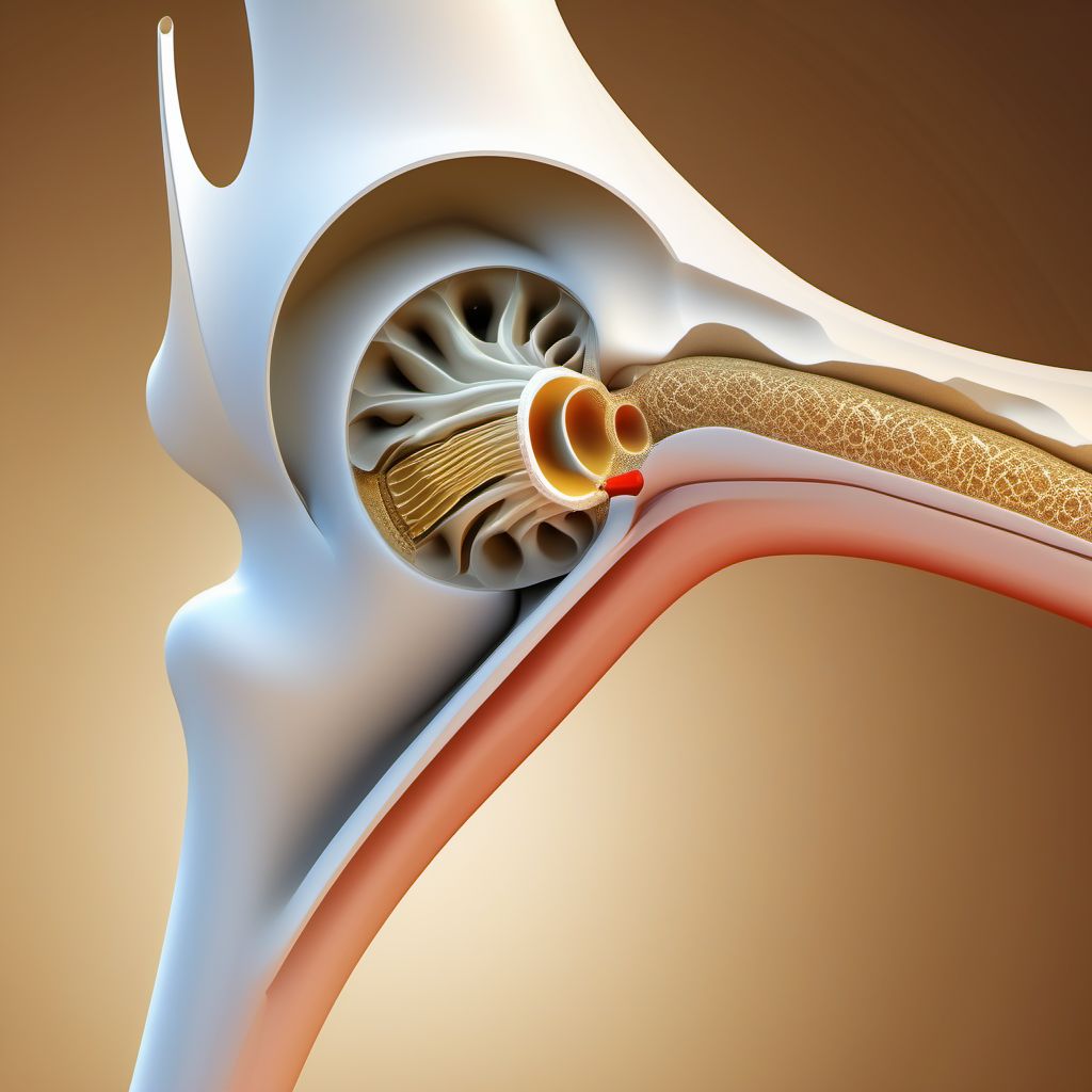 Unspecified fracture of lower end of left humerus digital illustration