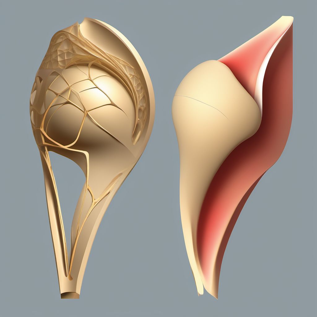 Simple supracondylar fracture without intercondylar fracture of humerus digital illustration