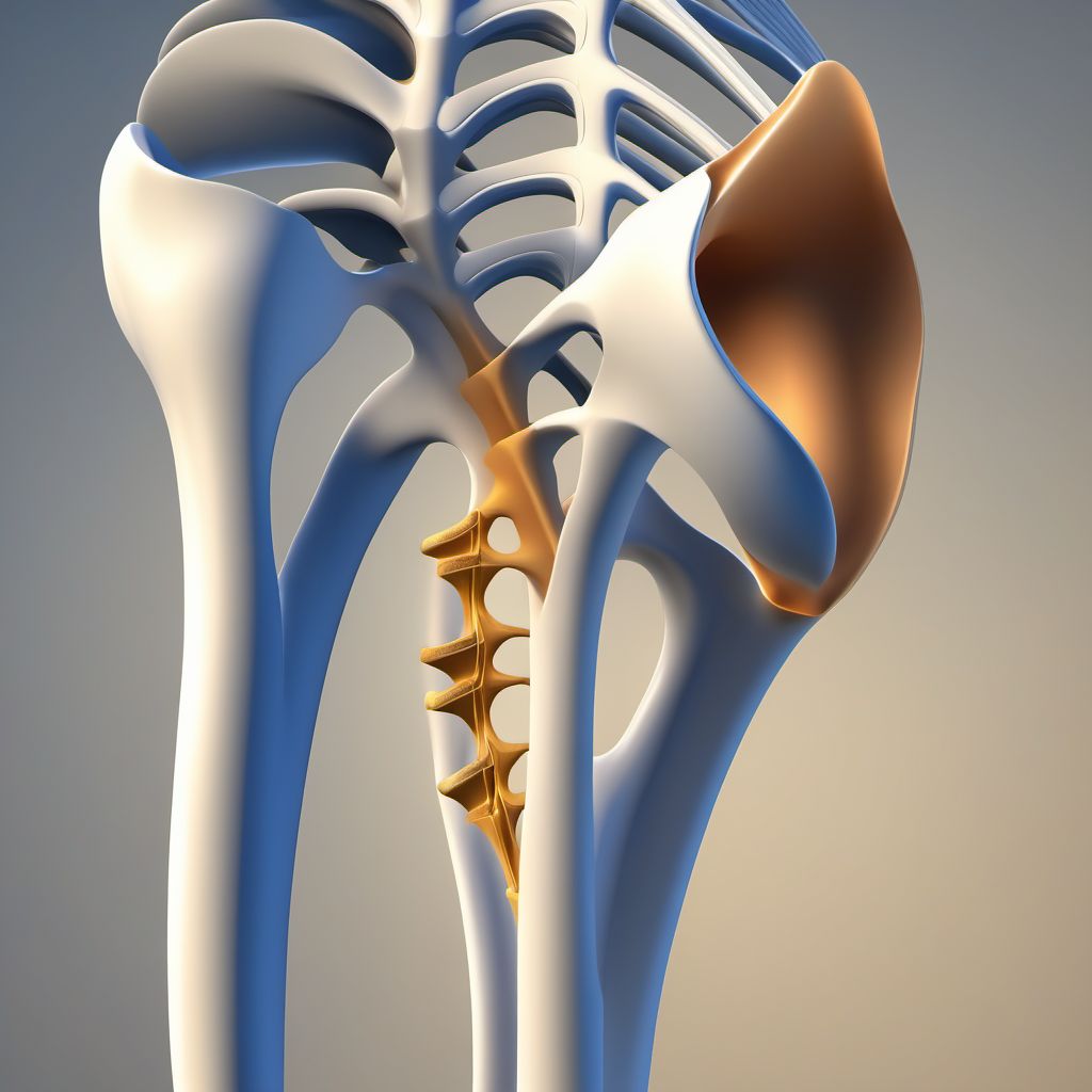 Displaced simple supracondylar fracture without intercondylar fracture of unspecified humerus digital illustration