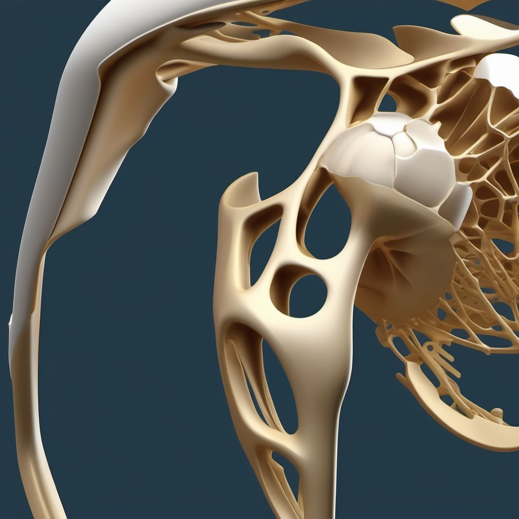 Nondisplaced simple supracondylar fracture without intercondylar fracture of left humerus digital illustration